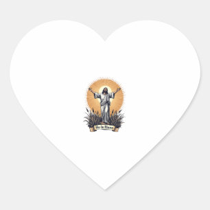 Sticker Cœur Résurrection de Jésus Gravure Vintage Chemise de F