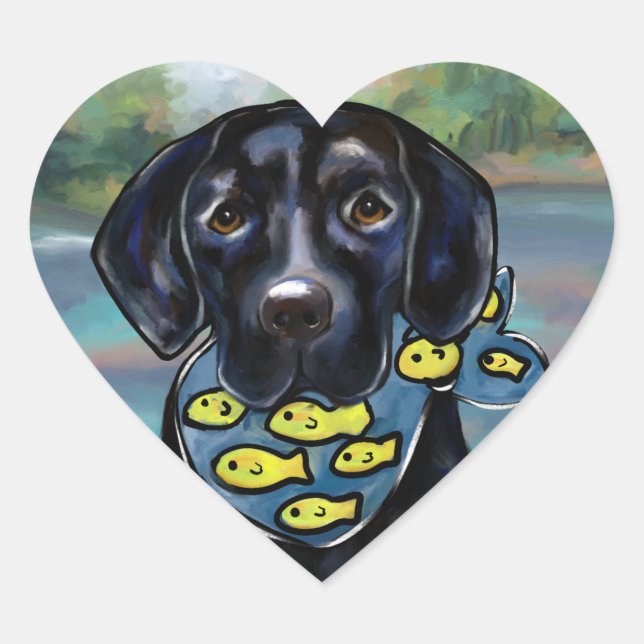 Sticker Cœur Retriever du Labrador (Devant)