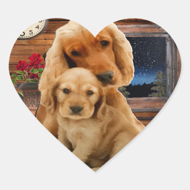 Sticker Cœur Retriever du Labrador (Devant)