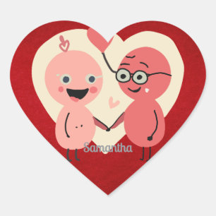 Sticker Cœur Rétro minimaliste amour mignon ensemble drôle
