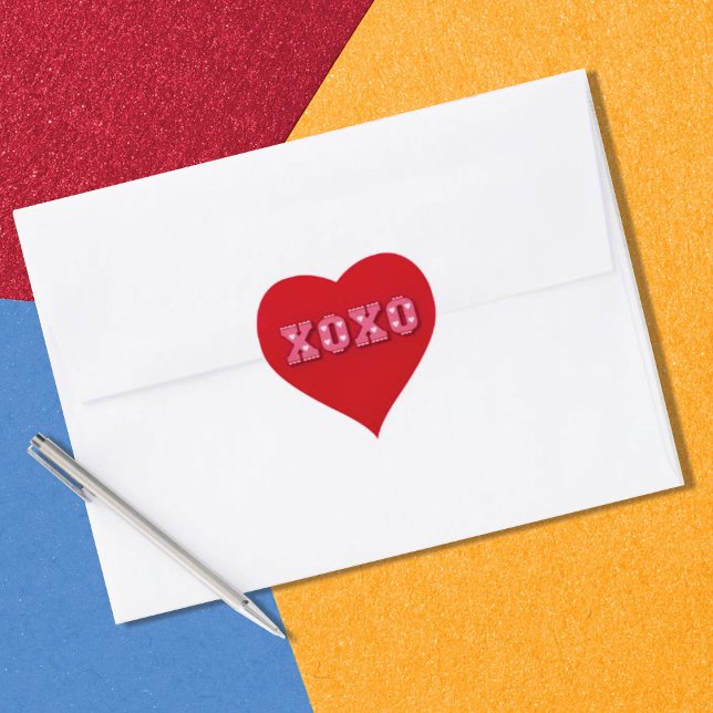 Sticker Cœur Retro Valentine XOXO (Créateur téléchargé)
