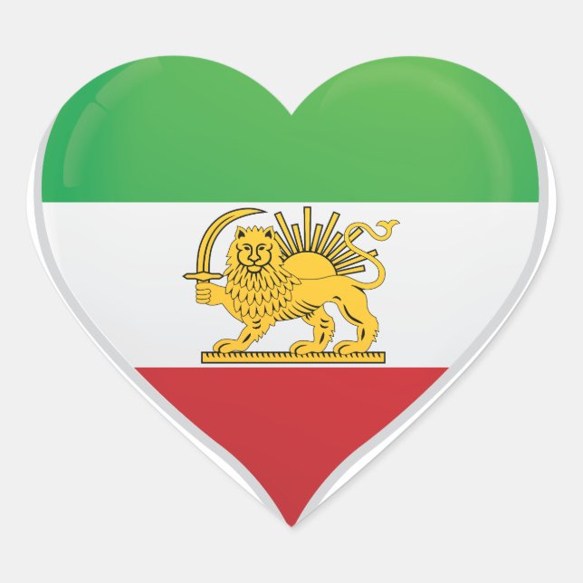 Sticker Cœur Révolution iranienne amour drapeau fierté (Devant)