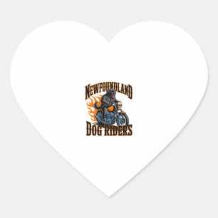 Sticker Cœur Rider de chiens de Terre-Neuve