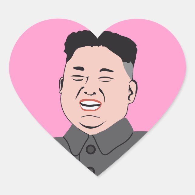 Sticker Cœur Rire Kim Jong-un (Devant)