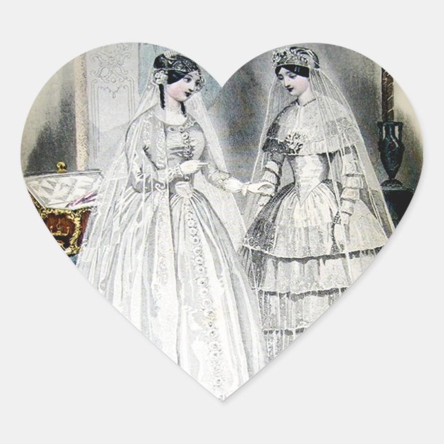 Sticker Cœur Robe de mariée Vintage Bride (Devant)