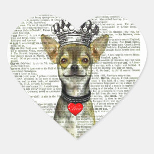 STICKER CŒUR ROI D'AMOUR D'AUTOCOLLANT D'AMOUR DE CHIWAWA