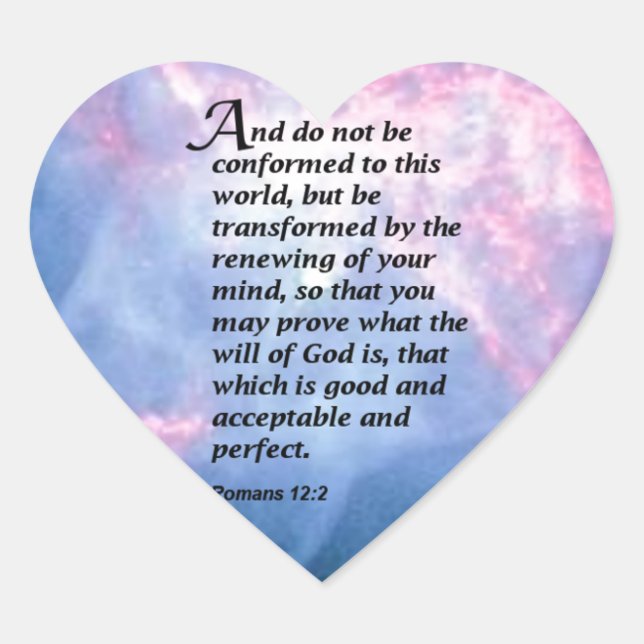 Sticker Cœur Romains 12:2 (Devant)