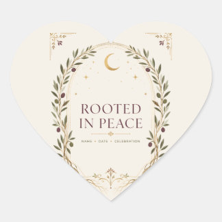 Sticker Cœur Romance Enraciné Prune Mariage Olive Faveur de Mar