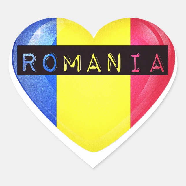 Sticker Cœur Romania Heart (Devant)