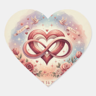 Sticker Cœur Romantic Heart Infinity Design