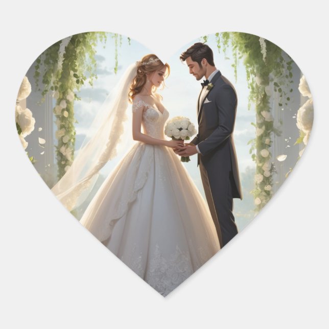 Sticker Cœur Romantique (Devant)