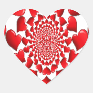 Sticker Cœur Romantique Red Hearts Art Motif Imprimer