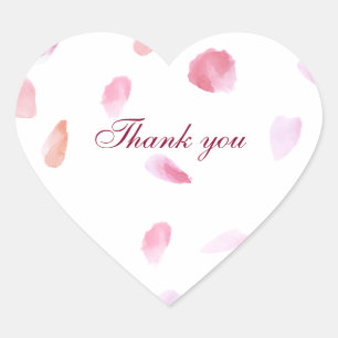 Sticker Cœur Romantique Rose Petals merci