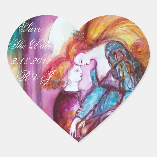 Sticker Cœur ROMEO AND JULIET / Save the Date Heart (Devant)