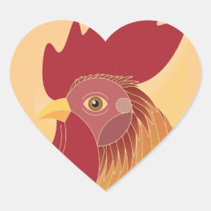 Sticker Cœur Rooster