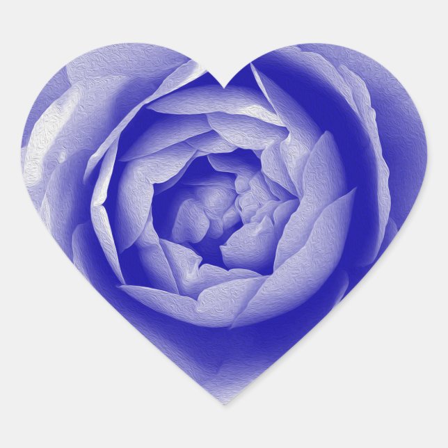 Sticker Cœur Rose bleu (Devant)