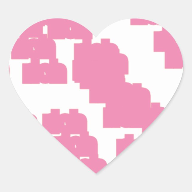 Sticker Cœur rose chanceux 888 (Devant)
