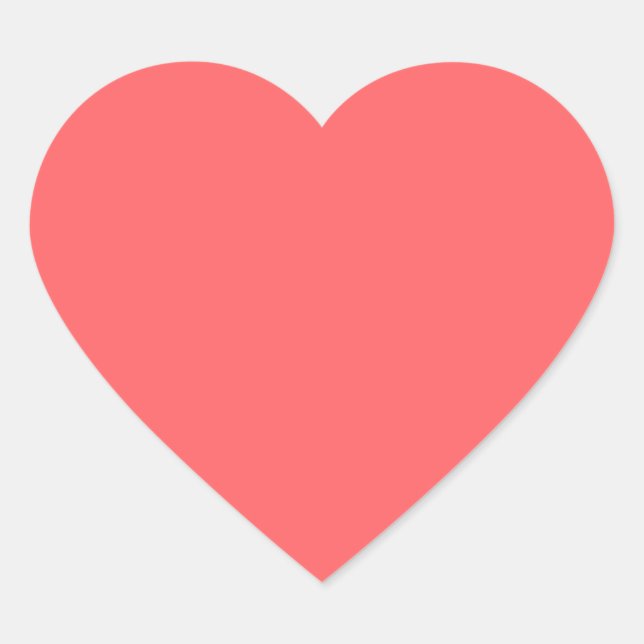 Sticker Cœur Rose corail (couleur solide) (Devant)