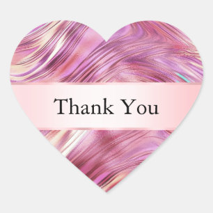 Sticker Cœur Rose de perle rose Girl Gold Glam Merci