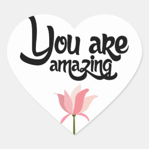 Sticker Cœur Rose Floral Flower Love, Bonjour, Penser de vous