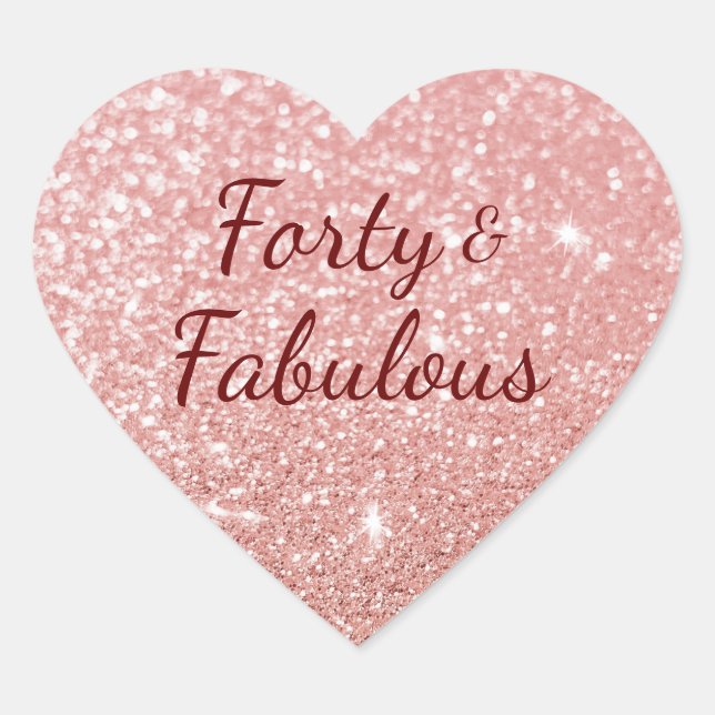 Sticker Cœur Rose Gold Blush Faux Parties scintillant Bokeh 40  (Devant)