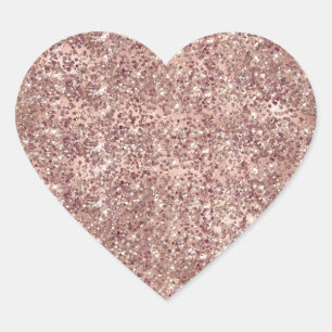 Sticker Cœur Rose Gold Glam Parties scintillant étincelle