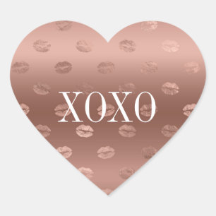 Sticker Cœur Rose Gold Kisses Lièvres