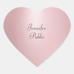 Sticker Cœur Rose Gold manuscrit Script Élégant Modèle