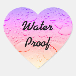 Sticker Cœur Rose Gold Rose Ombré Étanche Gouttes Sans Éclabous