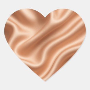 Sticker Cœur Rose Gold Satin Soie Motif Abstrait Luxe