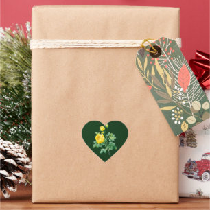 Sticker Cœur Rose jaune et rose