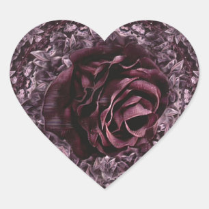 Sticker Cœur Rose Mandala
