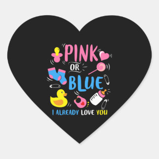 Sticker Cœur rose ou bleu Je vous aime déjà