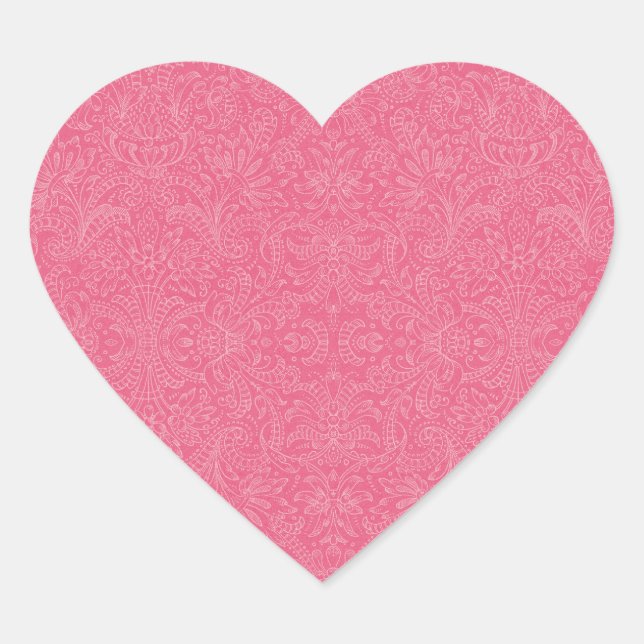 Sticker Cœur Rose Paisley (Devant)