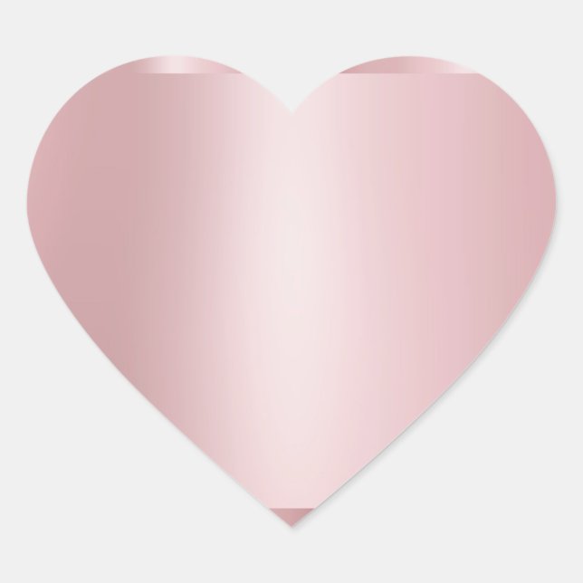 Sticker Cœur Rose personnalisé Gold Blank Modèle moderne élégan (Devant)