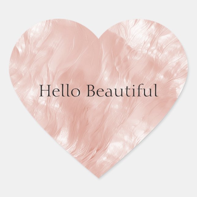 Sticker Cœur Rose rose pâle (Devant)