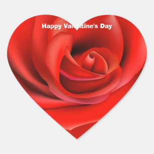 Sticker Cœur Rose rouge vibre