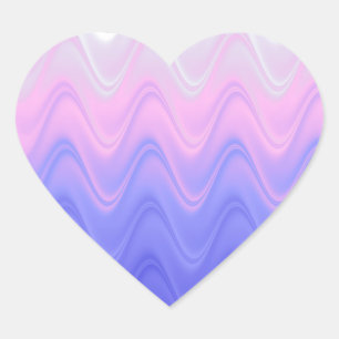 Sticker Cœur Rose Violet Abstrait Ondulé