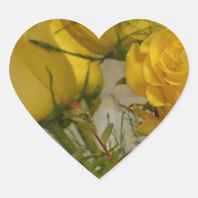 Sticker Cœur Roses jaunes (Devant)