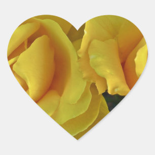 Sticker Cœur Roses Jaunes Flottant Dans L'Espace