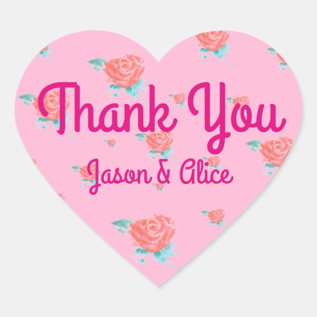 Sticker Cœur Roses rouges (Devant)