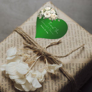 Sticker Cœur Roses vintages sur Emerald Boho Mariage