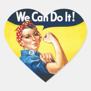 Sticker Cœur Rosie le rivoir - "nous pouvons le faire ! "
