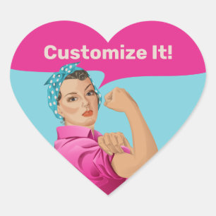 Sticker Cœur Rosie the Riveter