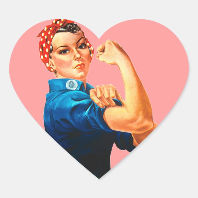 Sticker Cœur Rosie the Riveter (Devant)