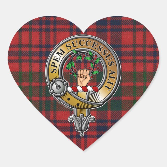 Sticker Cœur Ross Tartan & Badge (Devant)