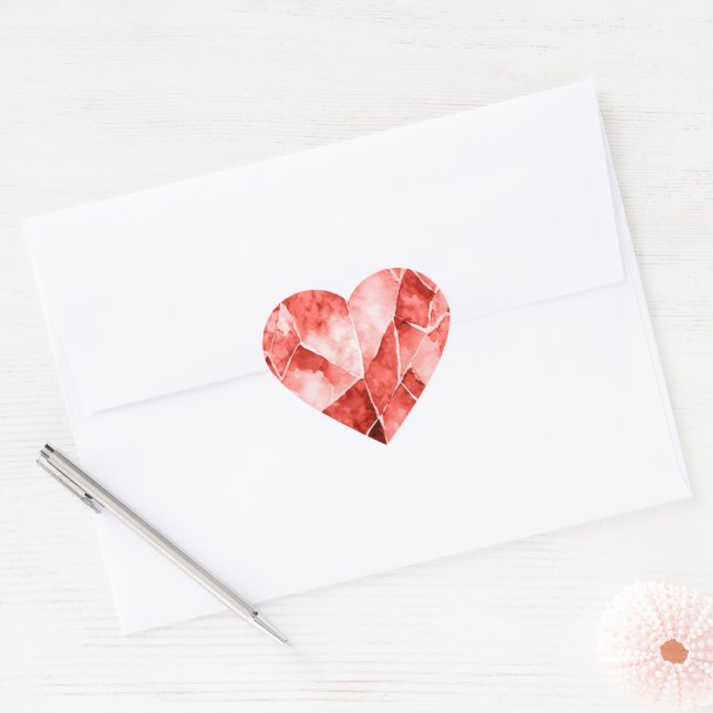 Sticker Cœur Rouge (Enveloppe)