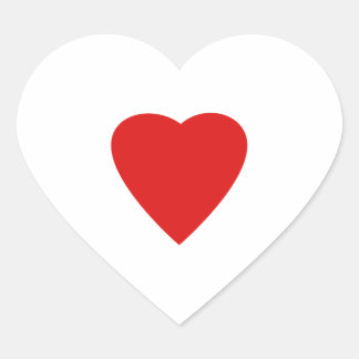 Sticker Cœur Rouge et Blanc Love Heart Design.