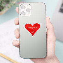 Cœur rouge personnalisé Saint-Valentin nom et mono
