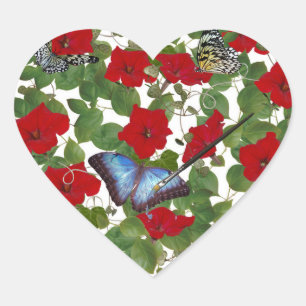 Sticker Cœur Rouge Pétunia Coeur avec pinceau